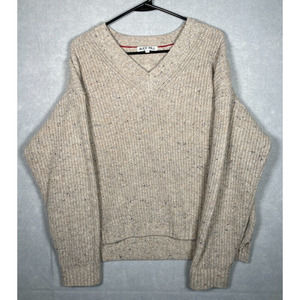 Alex Mill Women's Medium Sweater Genevieve Donegal Wool Alpaca Chunky Knit Oat